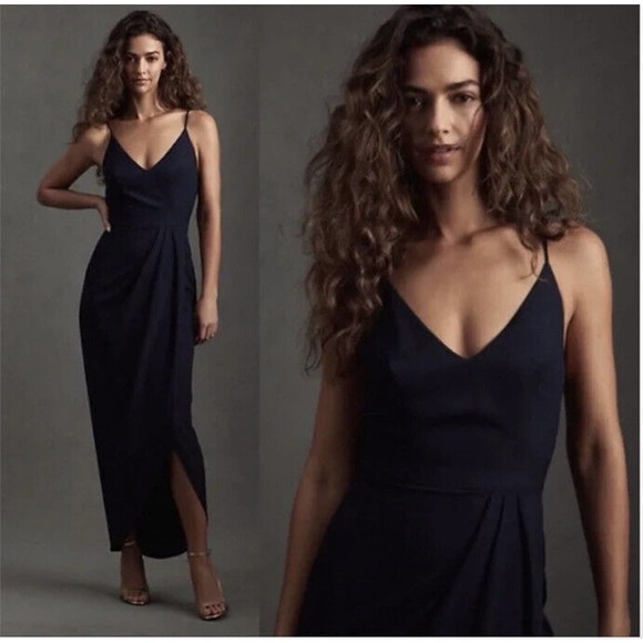 BHLDN Dresses & Skirts - BHLDN Caron Dress Crepe Midi Dress in Midnight